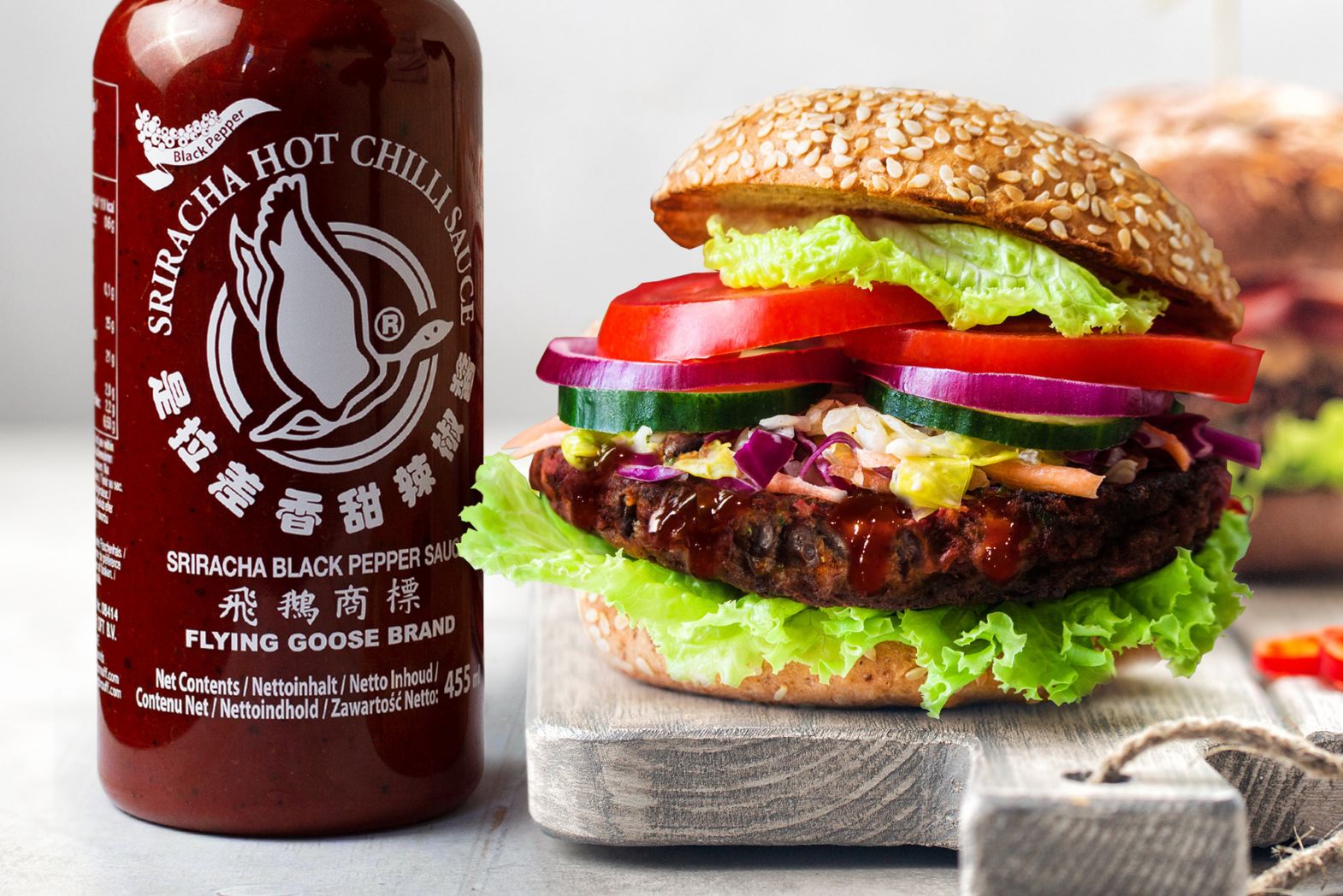 Sriracha Vegan Black Pepper Bean Burgers
