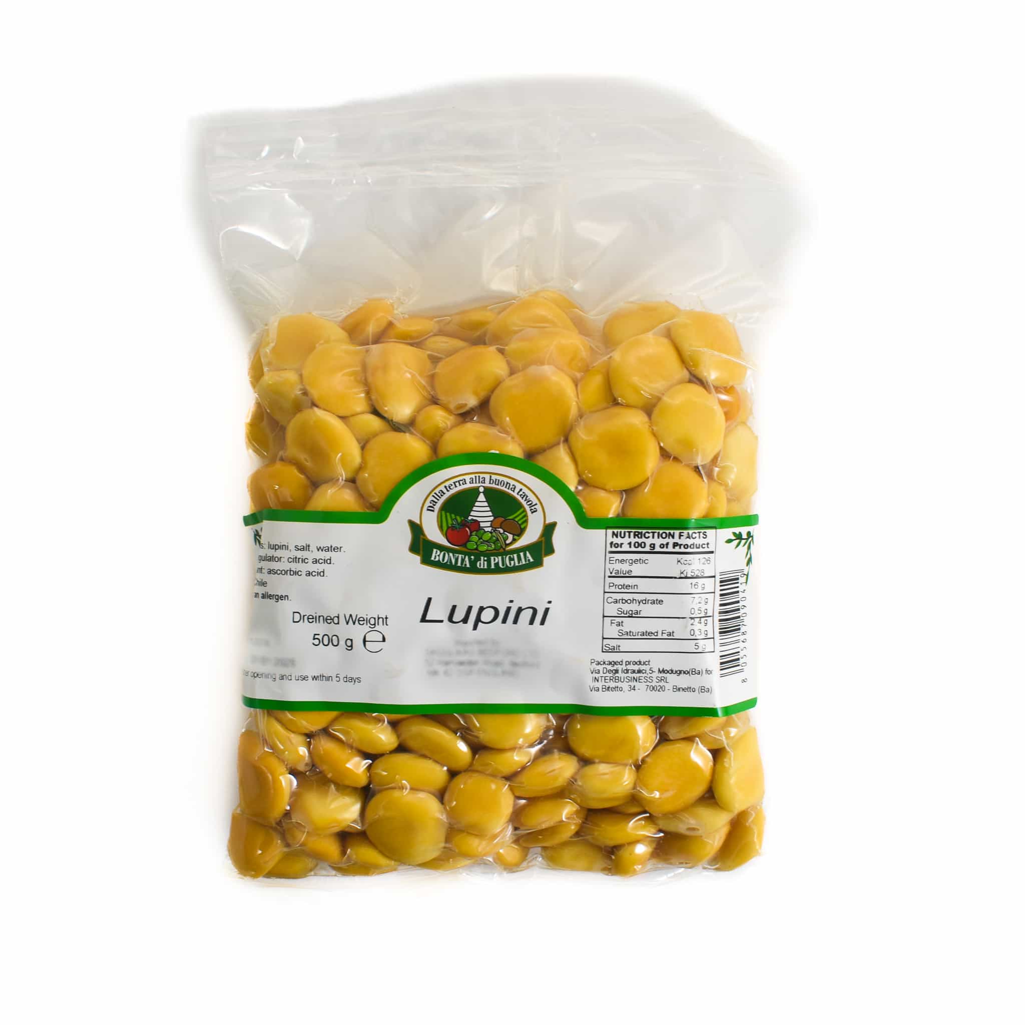Cured Lupini Beans, 500g
