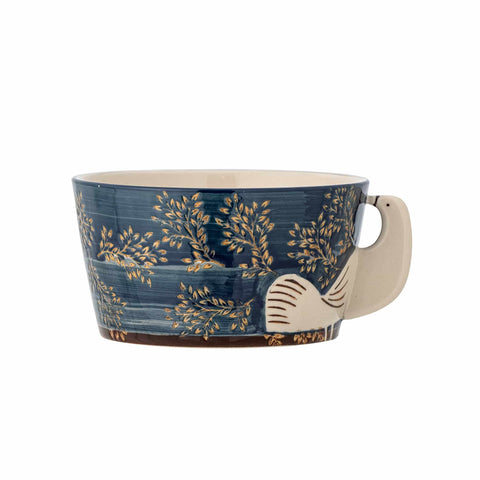 Hezha Blue Bowl with Bird, 13cm