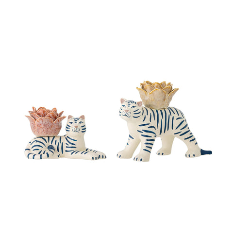 Set of 2 Rory Tiger Candle Holders