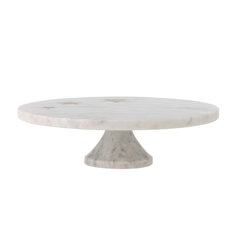 Fenya Star White Marble Cake Stand, 30cm