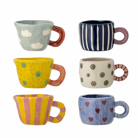 Set of 6 Assorted Nini Mugs, 110ml