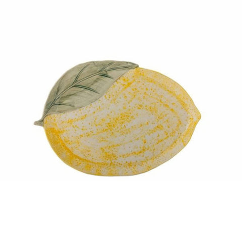 Lemon Shaped Stoneware Serving Plate, 32cm