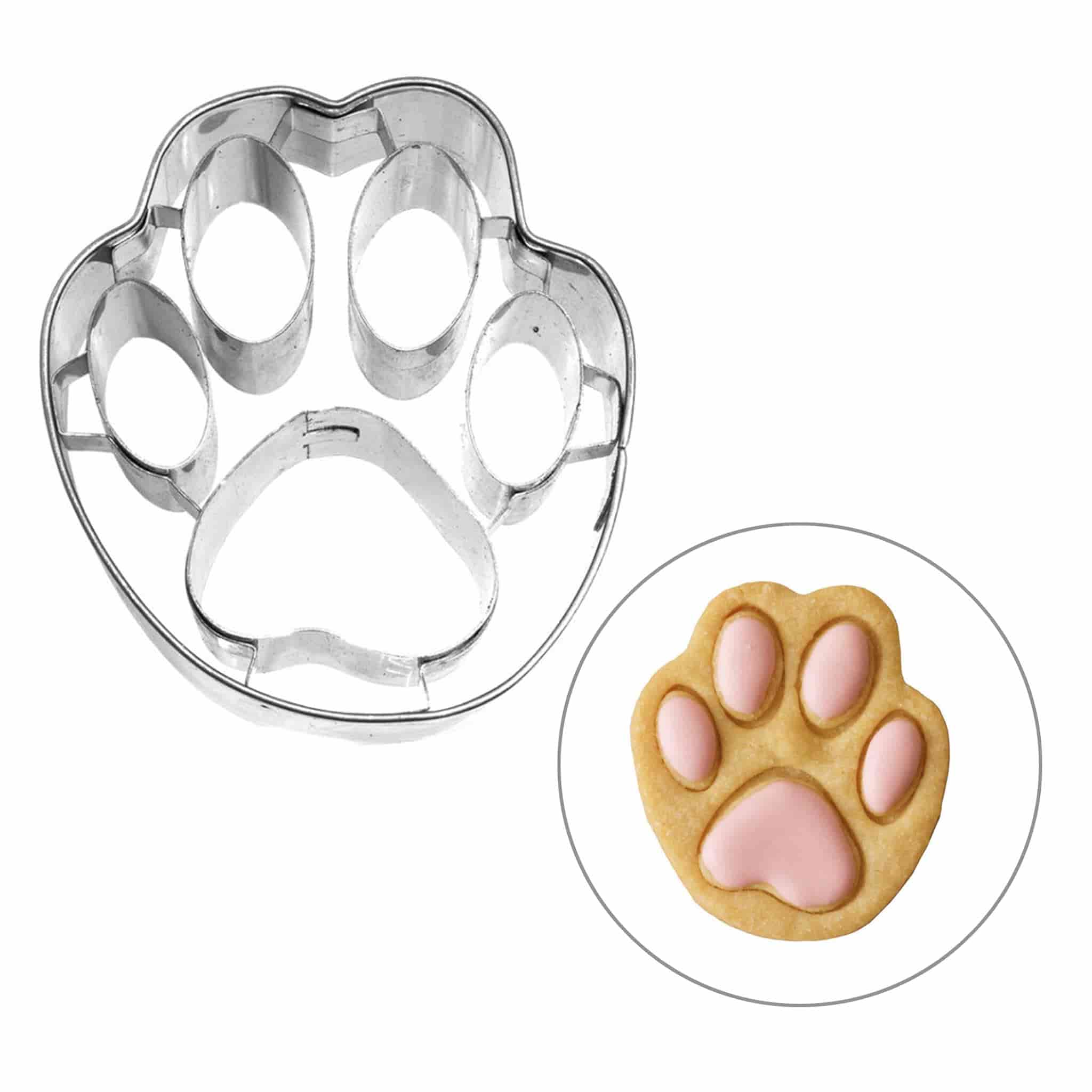 Stainless Steel Pawprint Cookie Cutter, 6cm