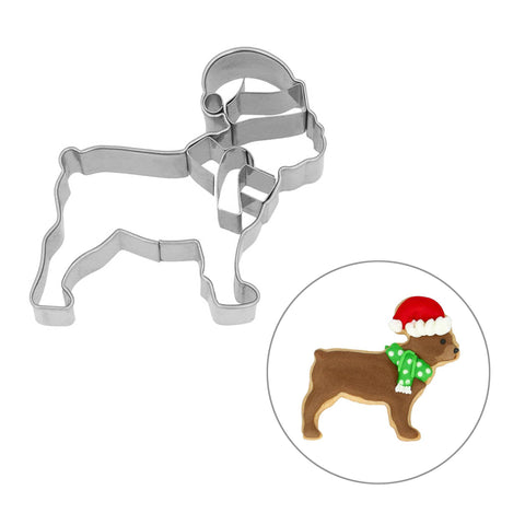 Stainless Steel Christmas Mastiff Cookie Cutter, 6cm