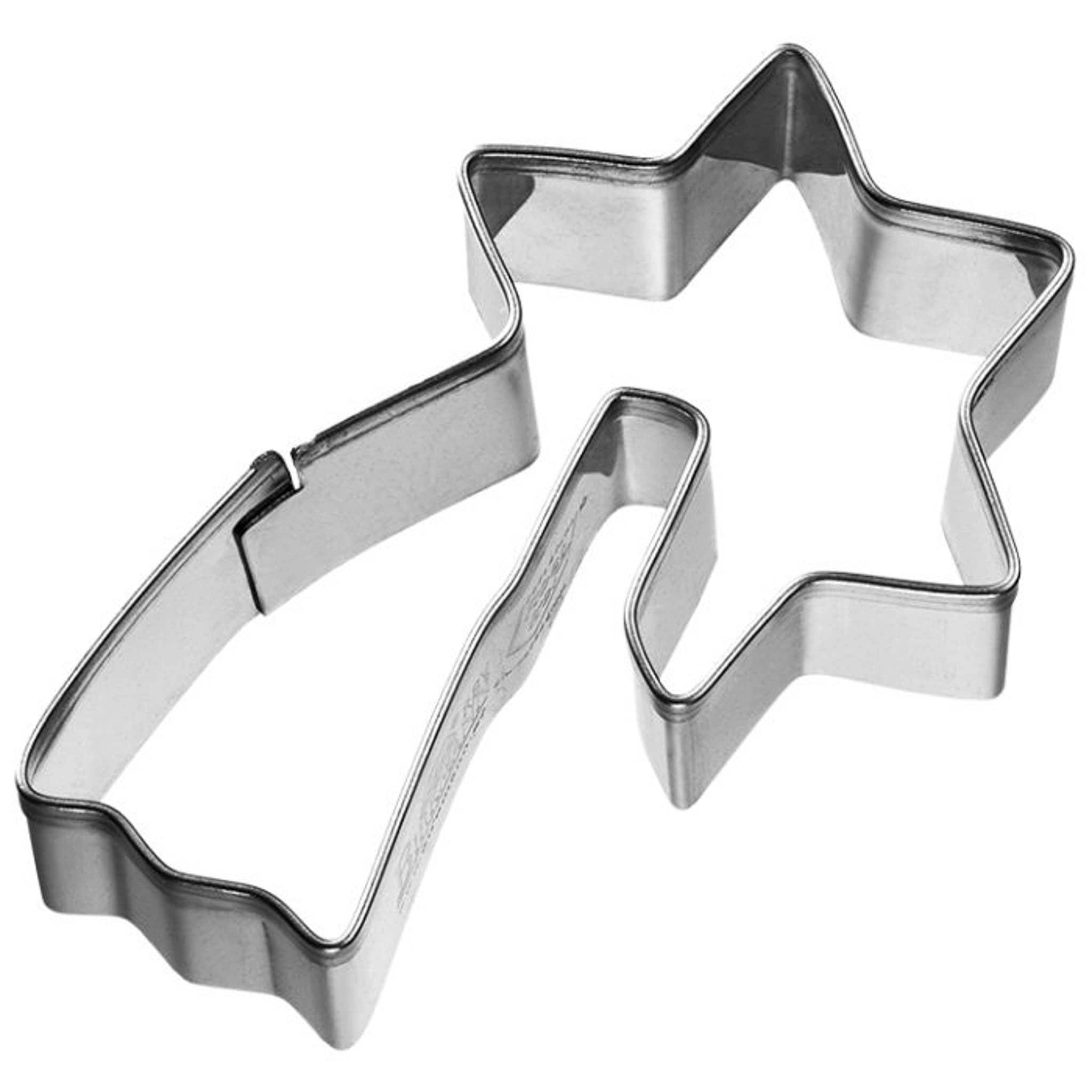 Stainless Steel 3D Shooting Star Cookie Cutter, 6.5cm