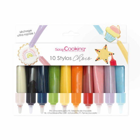 Short Dated Scrap Cooking Set of 10 Coloured Chocolate Pens
