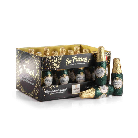 Marc de Champagne Chocolate Liqueur Bottles, 155g