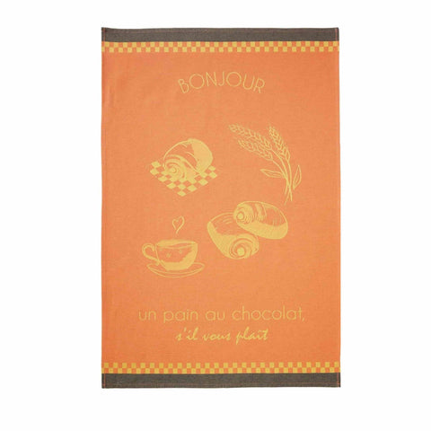 Coucke Jacquard Cotton Tea Towel - Pain Au Chocolat