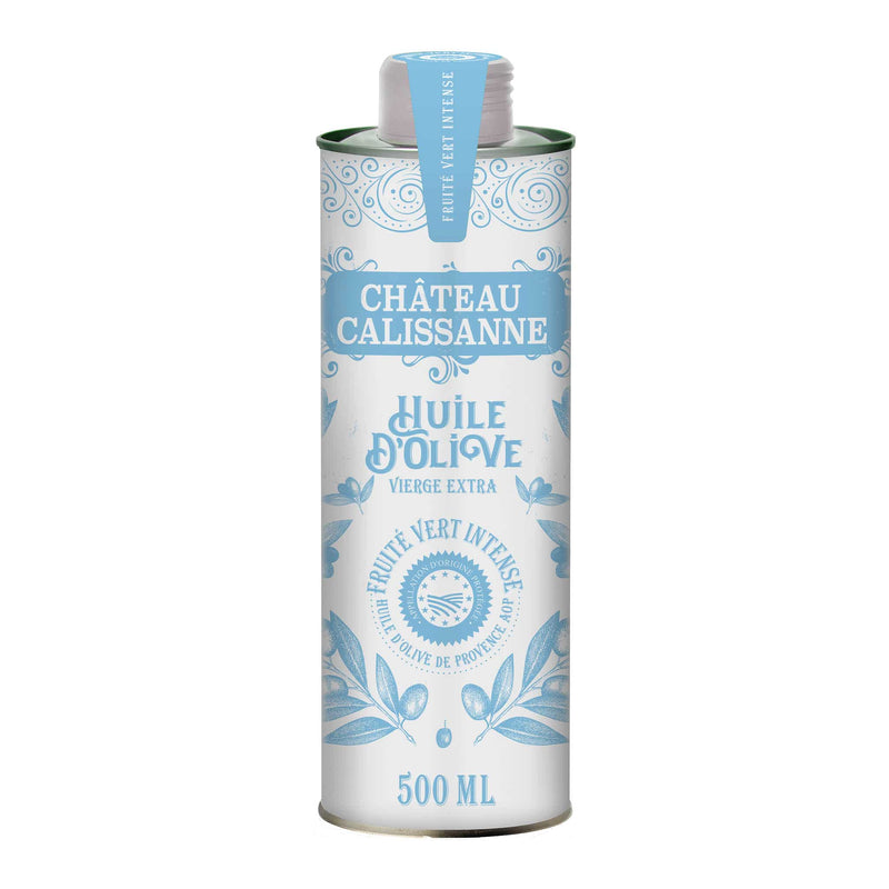 Chateau Calissanne Green Fruity Extra Virgin Olive Oil in Blue Tin, 500ml