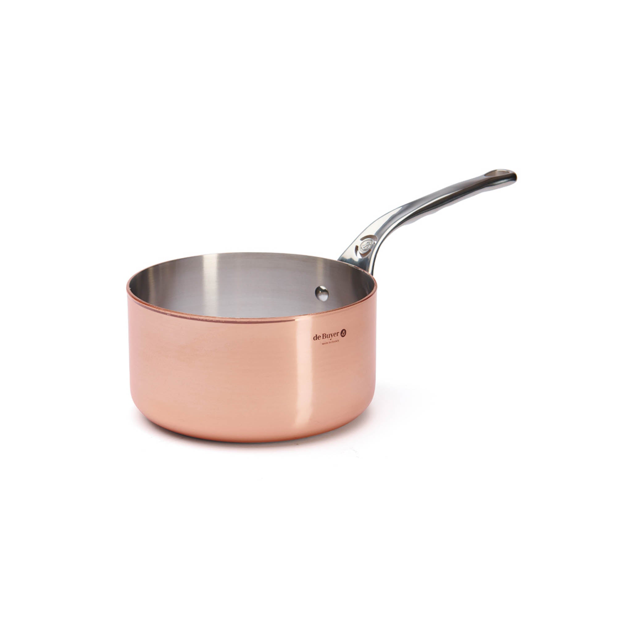 De Buyer Prima Matera Induction Copper Saucepan with Stainless Steel Handle