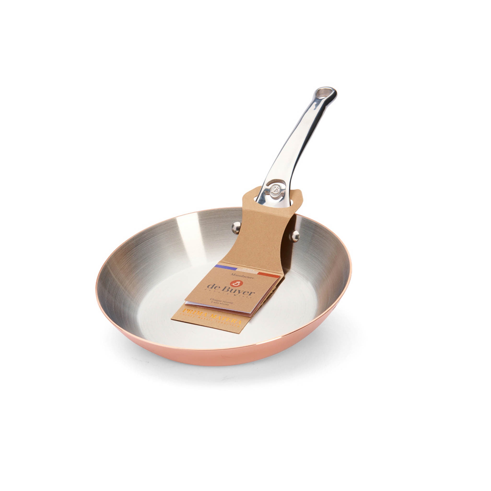 De Buyer Prima Matera Induction Copper Frying Pan with Stainless Steel Handle