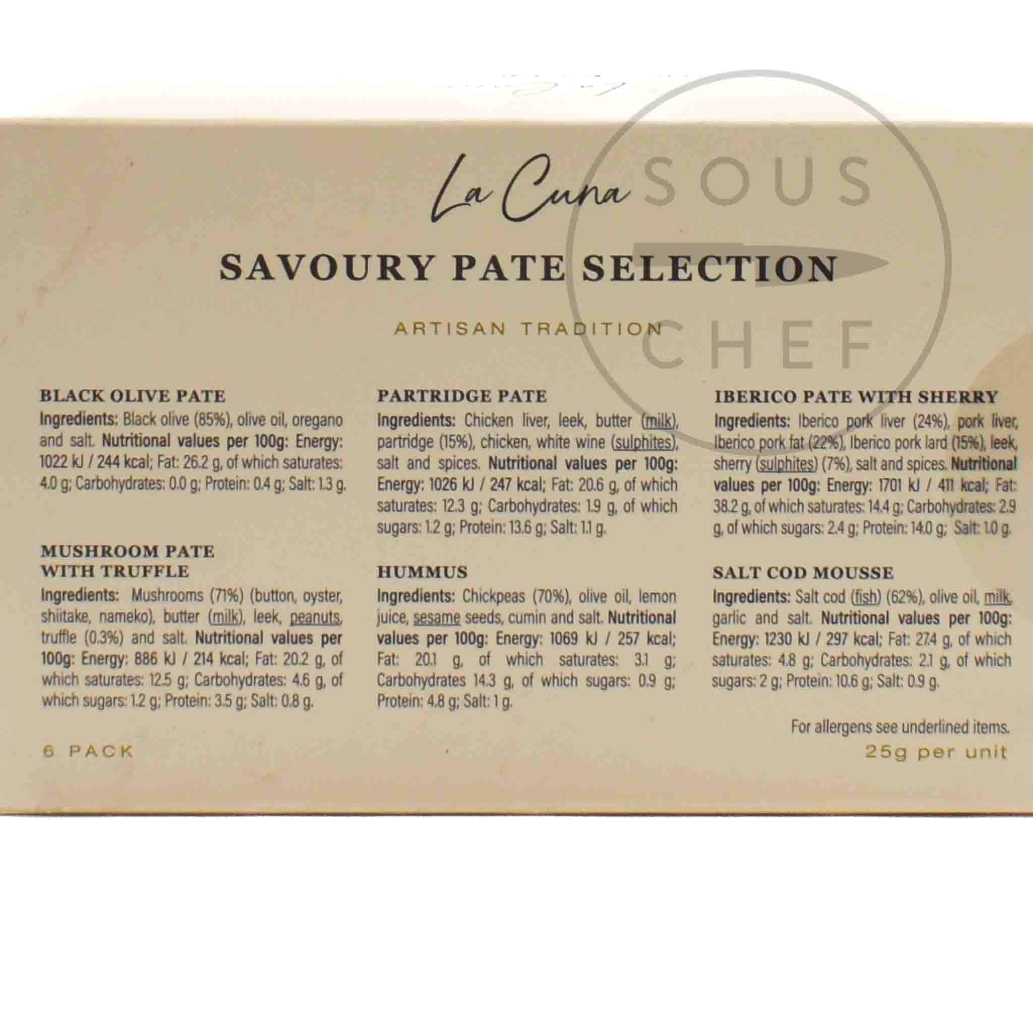 La Cuna Savoury Pate Selection, 6x25g