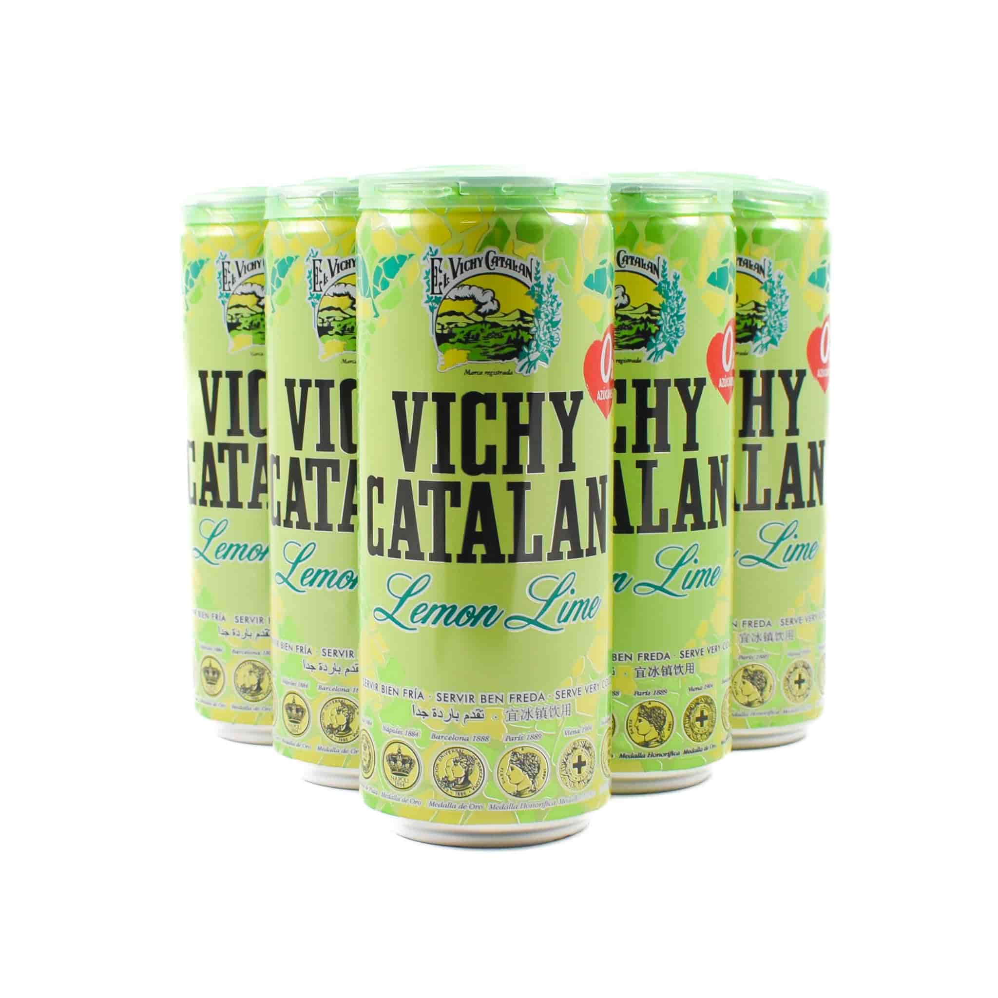 6x Vichy Catalan Sparkling Lemon & Lime Mineral Water, 330ml