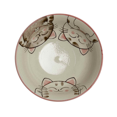 Pink Lucky Cat Japanese Ramen Bowl