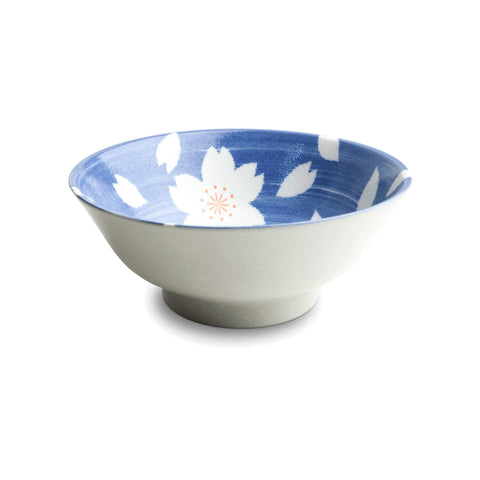 Blue & White Rabbit Ramen Bowl, 21cm