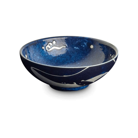 Dark Blue Whale Ramen Bowl, 22cm