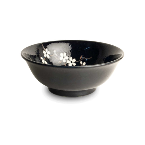 Black Blossom Ramen Bowl, 21cm