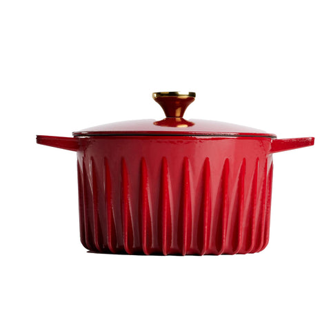 FIREUP Red Cast Iron Dutch Oven, 26cm