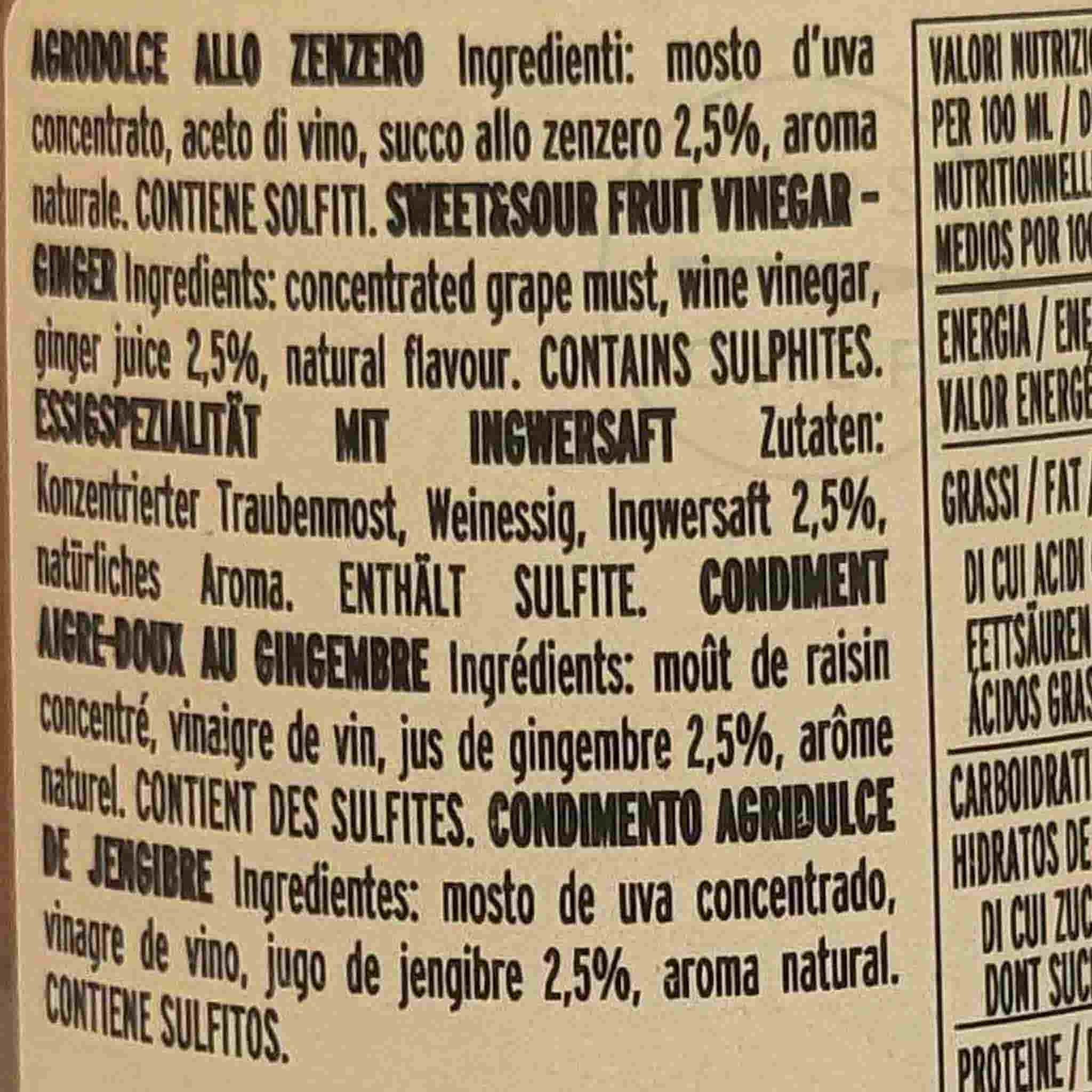 Giuseppe Giusti Sweet and Sour Ginger Condiment, 250ml