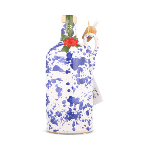 Puglian Extra Virgin Olive Oil in Blue Splatter Ceramic Bottle, 500ml