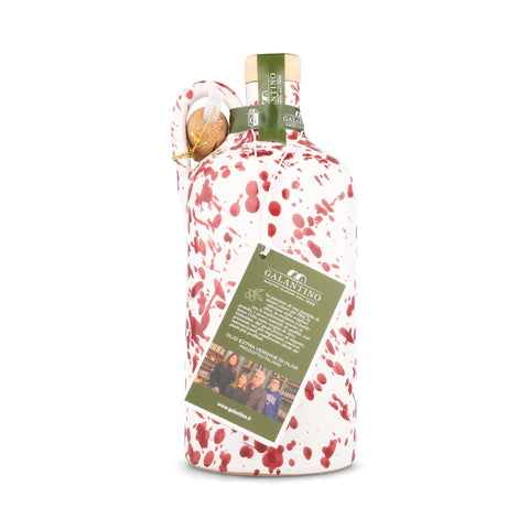 Puglian Extra Virgin Olive Oil in Red Splatter Ceramic Bottle, 500ml