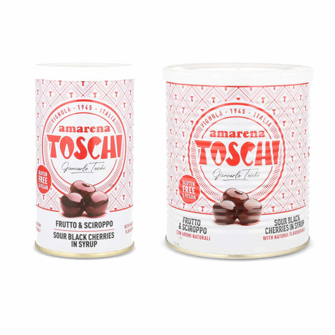 Toschi Sour Black Amarena Cherries in Syrup