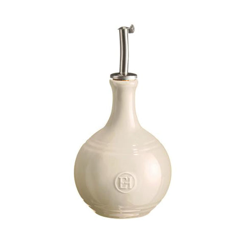 Emile Henry Cream Round Oil Bottle, 400ml
