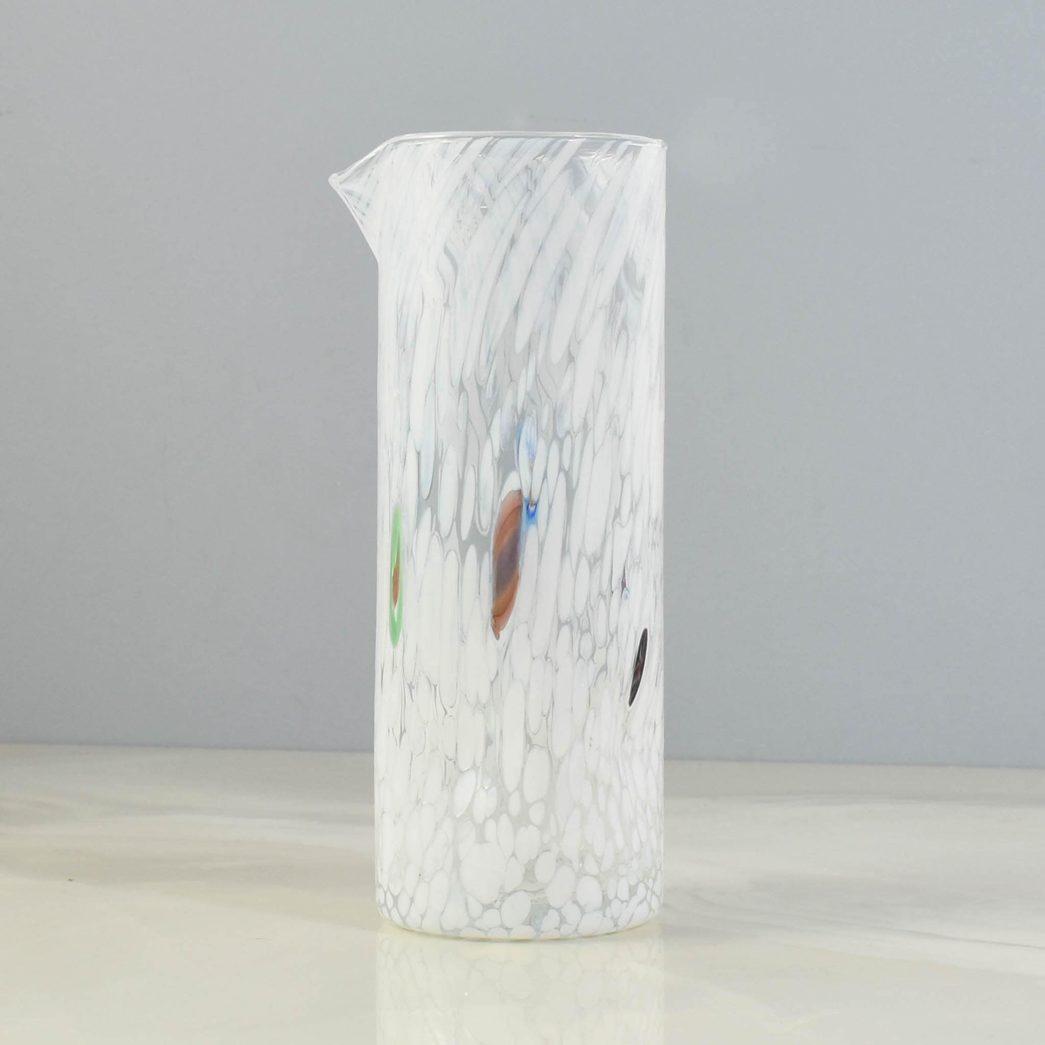Murano Glass Tall Pitcher, White