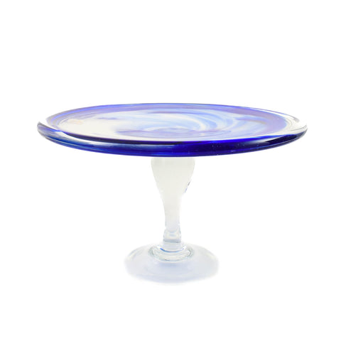 Murano Glass Blue Cake Stand, 25cm
