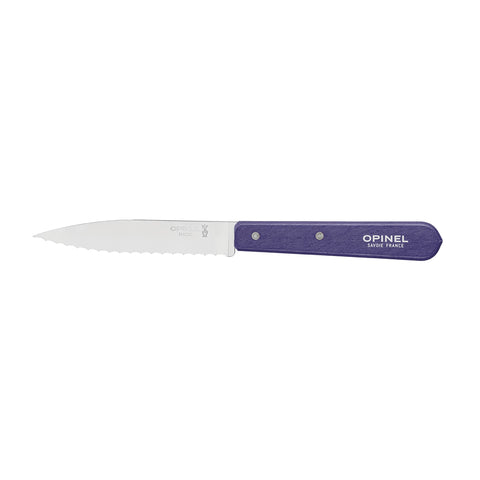 Opinel No 113 Violet Beechwood Handle Serrated Paring Knife, 10cm