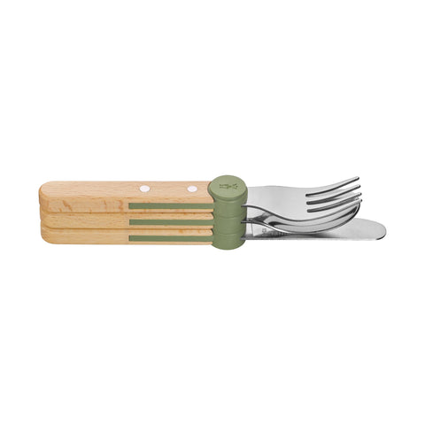 Opinel Le Petit Gourmet Green 3 Piece Children's Cutlery Set