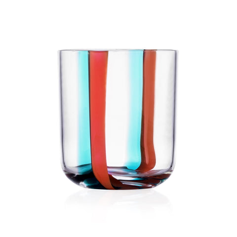 Ichendorf Milano Red & Teal Striped Tumbler, 350ml