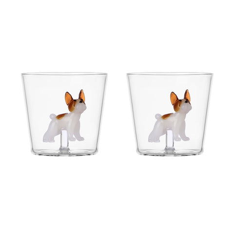Set of 2 Ichendorf Milano French Bulldog Tumblers, 300ml