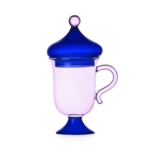 Ichendorf Milano Lilac Mug with Blue Lid, 18.5cm