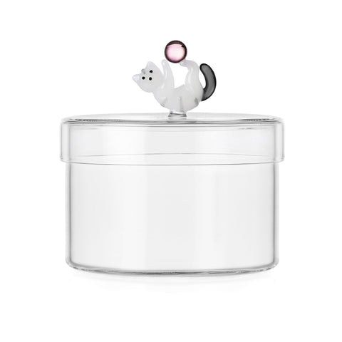 Ichendorf Milano Cat with Pink Ball Snack Jar, 13cm