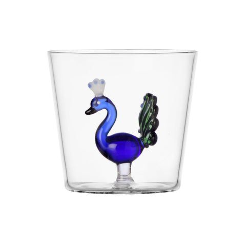 Ichendorf Milano Glass Blue Peacock Tumbler, 300ml