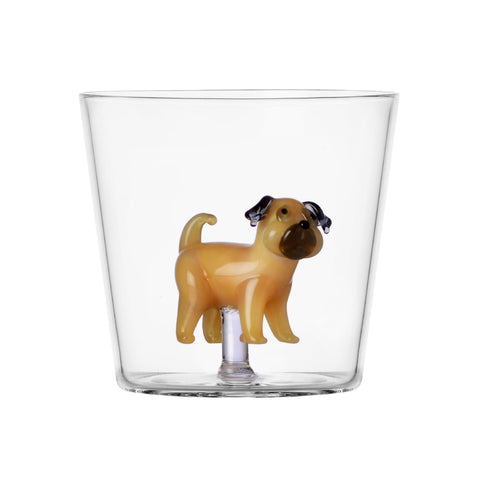 Ichendorf Milano Glass Pug Tumbler, 300ml