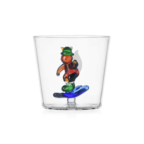 Ichendorf Milano Glass Skiing Squirrel Tumbler, 300ml