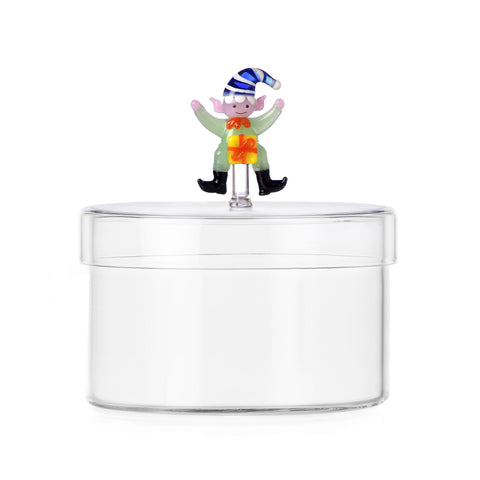 Ichendorf Milano Glass Limited Edition Green Elf Storage Box, 14cm