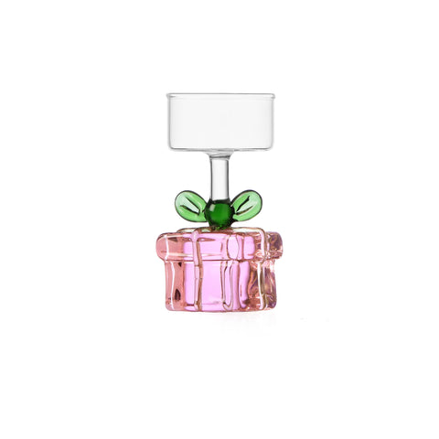 Ichendorf Milano Glass Limited Edition Pink Gift Tealight Holder, 4.5cm