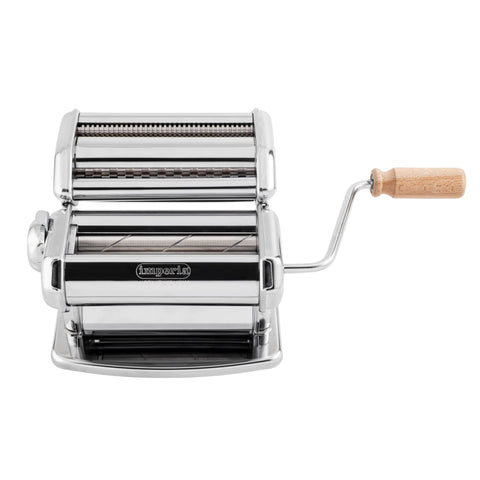 Imperia Chrome Gourmet Pasta Maker with Textured Rollers
