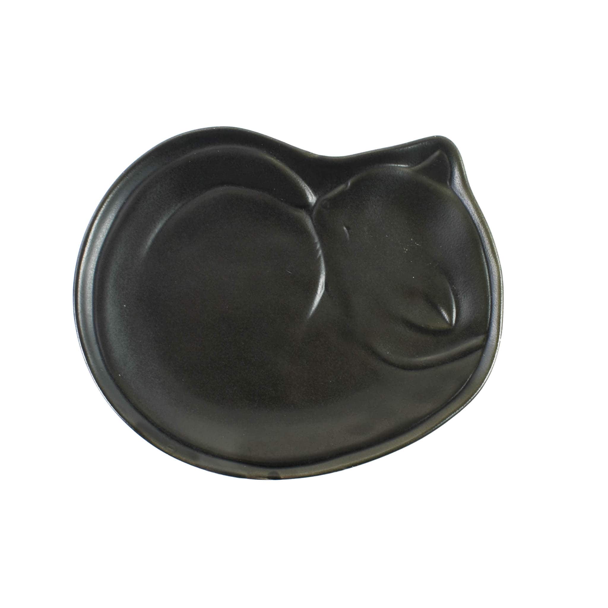 Black Cat Japanese Side Plate, 17.5cm