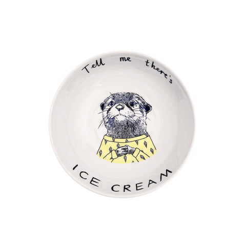 Jimbob Art Tell Me There's Ice Cream Otter Dessert Bowl, 15.7cm