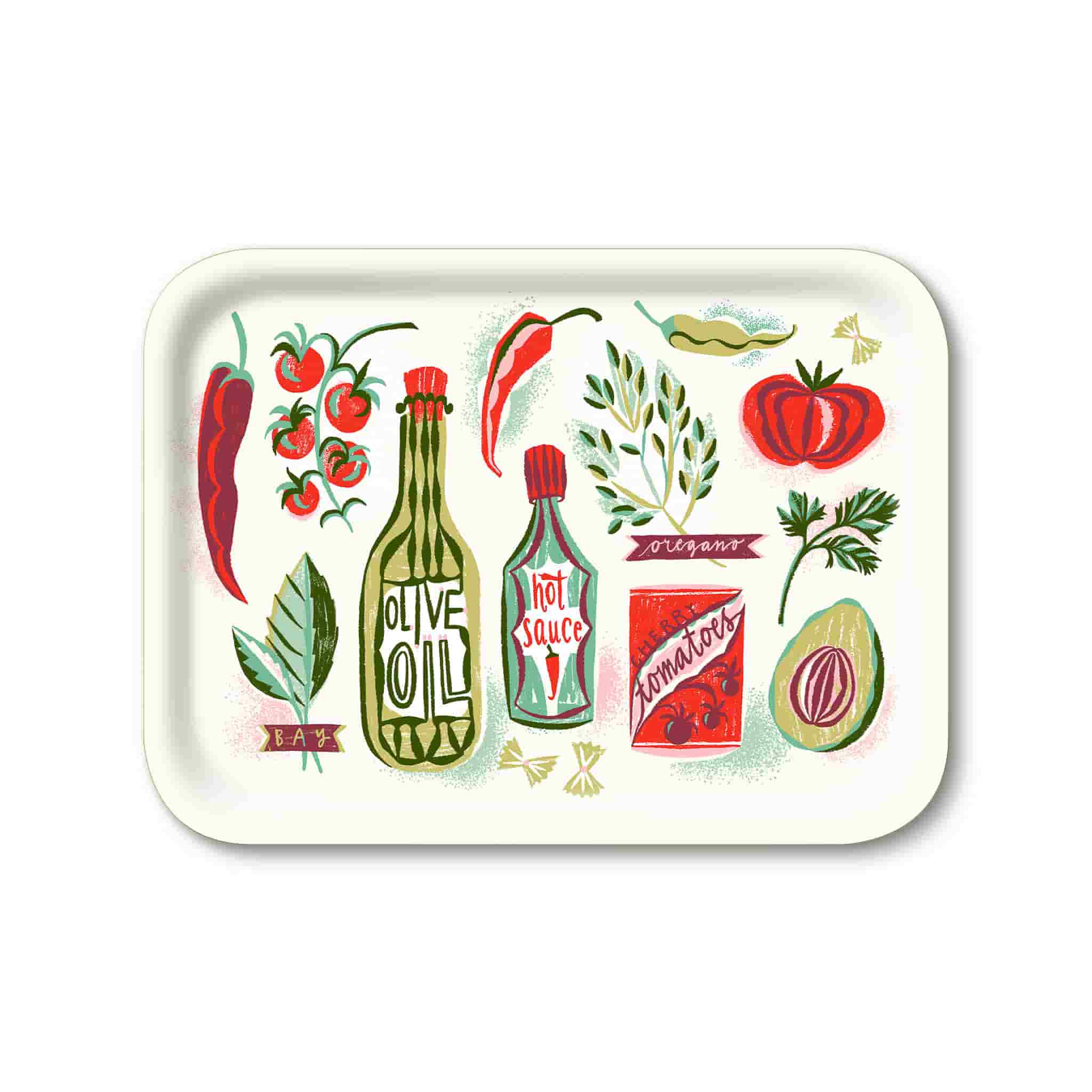 Food Design Rectangle Serving Tray, 27x20cm