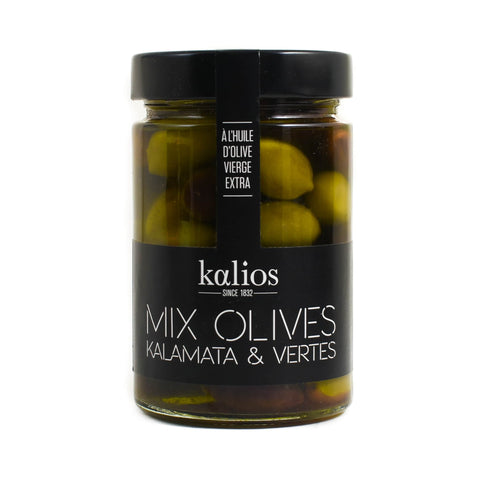 Kalios Kalamata & Chalkidiki Olives in Extra Virgin Olive Oil, 290g