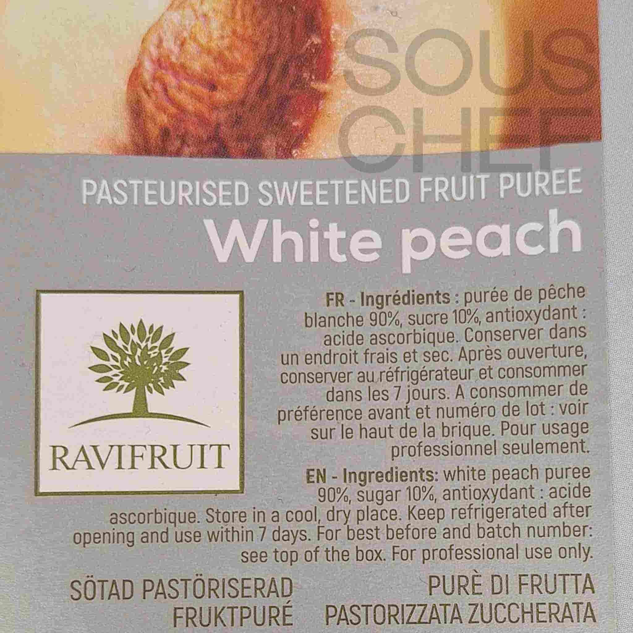 Ravifruit White Peach Puree, 1 Litre | Buy online UK – Sous Chef UK