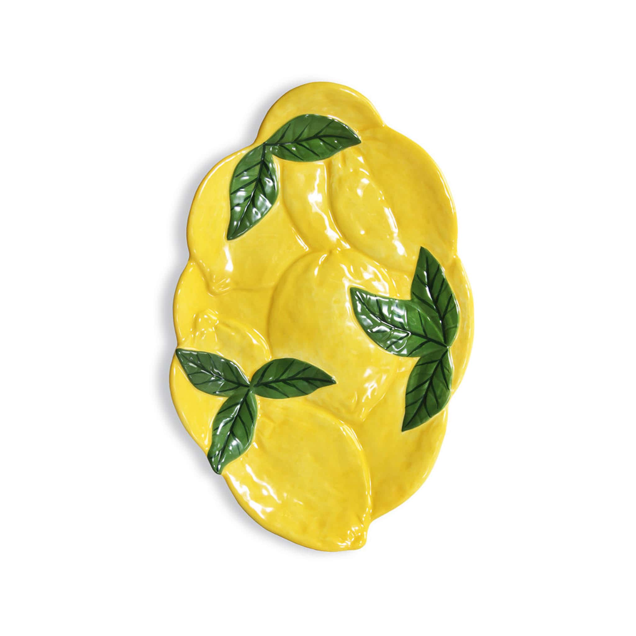 TarHong Lemon-Shaped Melamine Platter – 17.3 X 12 Inch, Shatterproof Serving Tray For Indoor/Outdoor