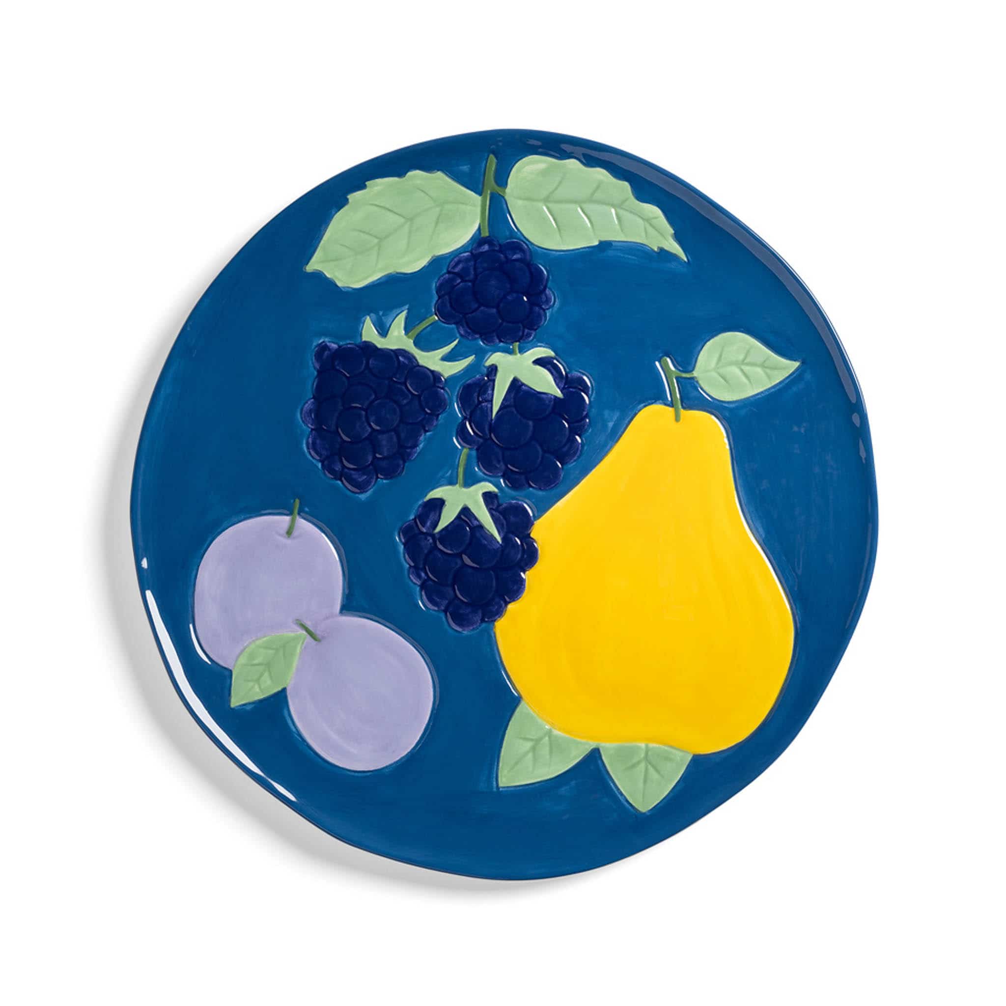 Blue Fruit Ceramic Platter