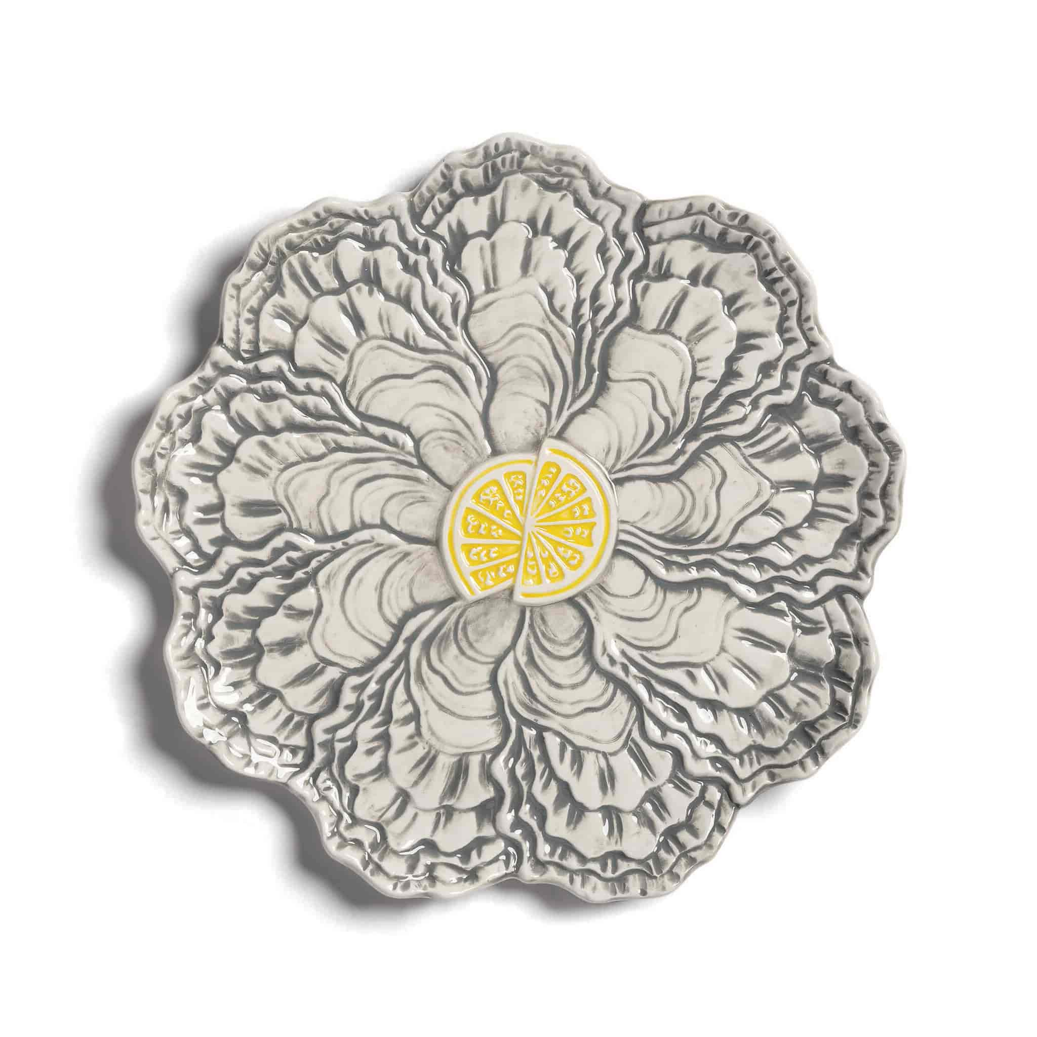 Grey Oyster Serving Plate, 23cm